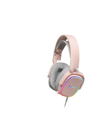 Mars Gaming MHAX Rosa, Auriculares Gaming RGB, Micrófono Extraíble, HiFi, Compatibilidad Multiplataforma