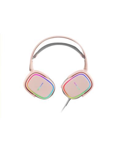 Mars Gaming MHAX Rosa, Auriculares Gaming RGB, Micrófono Extraíble, HiFi, Compatibilidad Multiplataforma