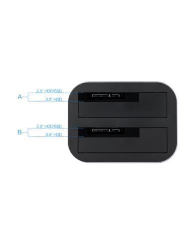 TooQ TQDS-805G base de conexión para disco duro USB 3.2 Gen 1 (3.1 Gen 1) Type-B Aluminio