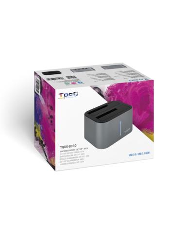 TooQ TQDS-805G base de conexión para disco duro USB 3.2 Gen 1 (3.1 Gen 1) Type-B Aluminio