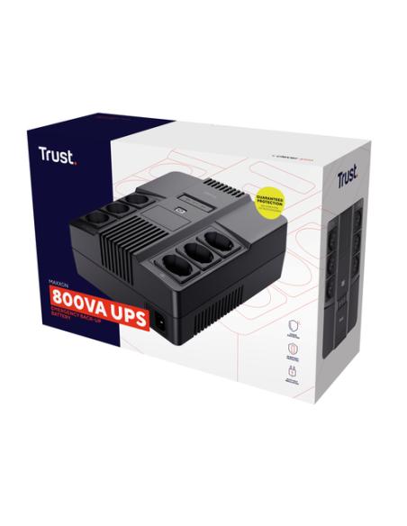 Trust Maxxon sistema de alimentación ininterrumpida (UPS) 0,8 kVA 6 salidas AC