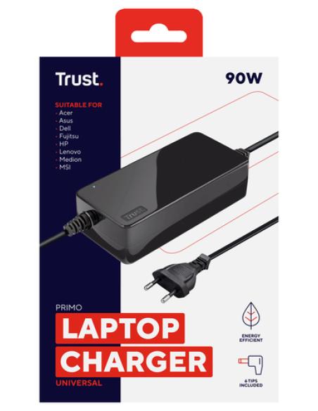 Trust Primo adaptador e inversor de corriente Interior 90 W Negro