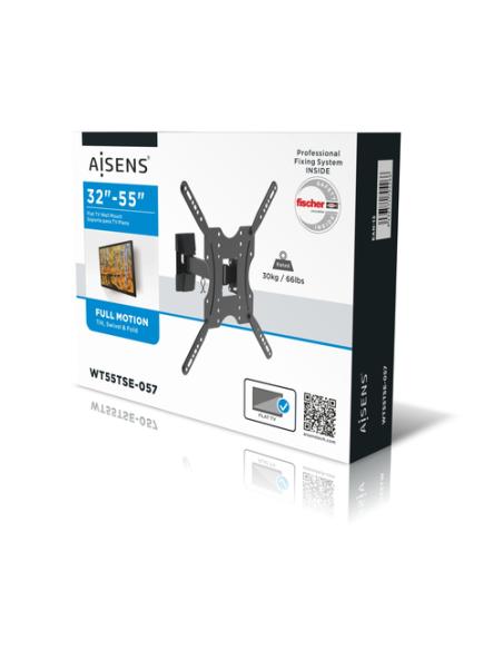 AISENS Soporte ECO giratorio, inclinable para monitor/TV 30kg (2 Pivotes) de 32-55, Negro