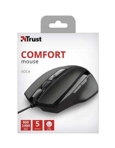 Trust Voca ratón Oficina mano derecha USB tipo A Óptico 2400 DPI