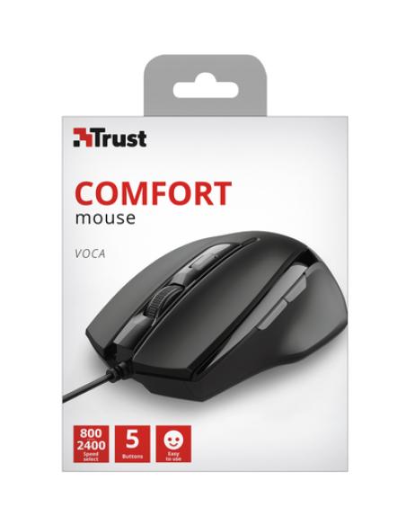 Trust Voca ratón Oficina mano derecha USB tipo A Óptico 2400 DPI