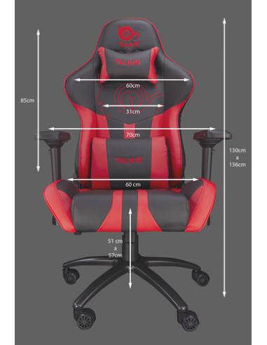 TALIUS Silla Viper Gaming Black/Red, 4D, Butterfly, Base Metal, Ruedas 60mm Nylon, Gas Clase 4