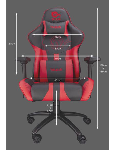 TALIUS Silla Viper Gaming Black/Red, 4D, Butterfly, Base Metal, Ruedas 60mm Nylon, Gas Clase 4