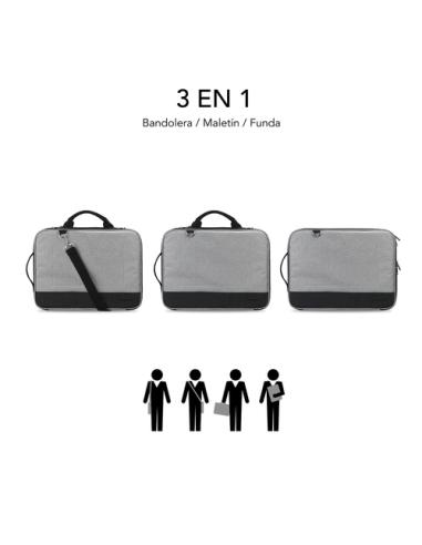 SUBBLIM SUB-LS-2AS0001 maletines para portátil 35,6 cm (14") Funda Gris