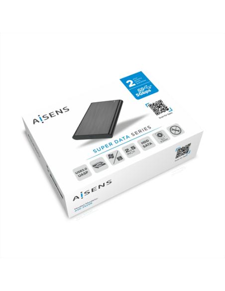 AISENS Caja Externa 2,5" ASE-2525B 9.5mm SATA a USB 3.0/USB3.1 Gen1, Negra