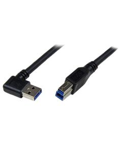 StarTech.com Cable 1m USB 3.0 Super Speed USB B Macho a USB A Macho Acodado en Ángulo a la Derecha - Negro