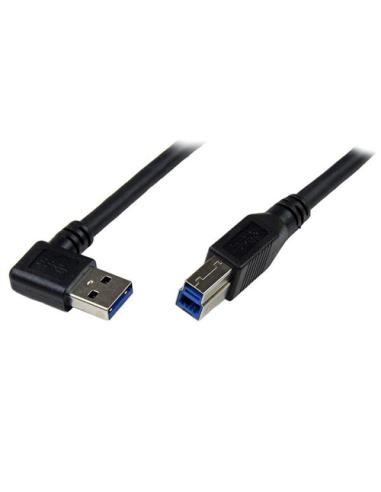 StarTech.com Cable 1m USB 3.0 Super Speed USB B Macho a USB A Macho Acodado en Ángulo a la Derecha - Negro