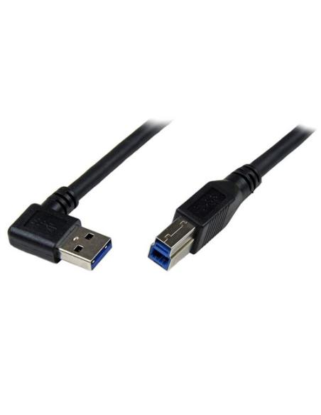 StarTech.com Cable 1m USB 3.0 Super Speed USB B Macho a USB A Macho Acodado en Ángulo a la Derecha - Negro