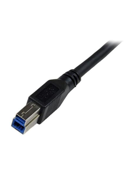 StarTech.com Cable 1m USB 3.0 Super Speed USB B Macho a USB A Macho Acodado en Ángulo a la Derecha - Negro