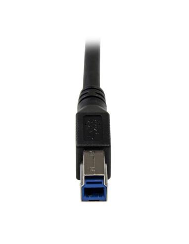 StarTech.com Cable 1m USB 3.0 Super Speed USB B Macho a USB A Macho Acodado en Ángulo a la Derecha - Negro