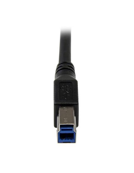 StarTech.com Cable 1m USB 3.0 Super Speed USB B Macho a USB A Macho Acodado en Ángulo a la Derecha - Negro