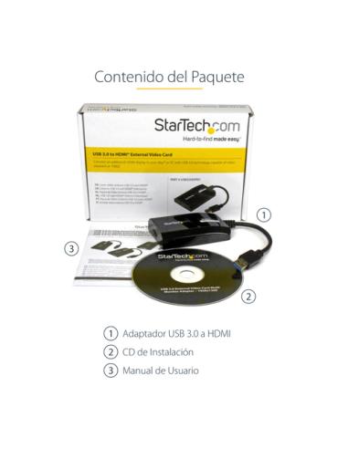 StarTech.com Adaptador USB 3.0 HDMI - Certificado con DisplayLink - 1920x1200