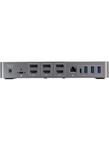 StarTech.com Docking Station USB-C y USB-A 10Gb - Replicador de Puertos Híbrido Universal para 3 Monitores DisplayPort y HDMI 4K