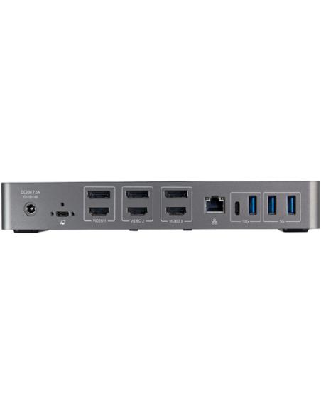 StarTech.com Docking Station USB-C y USB-A 10Gb - Replicador de Puertos Híbrido Universal para 3 Monitores DisplayPort y HDMI 4K