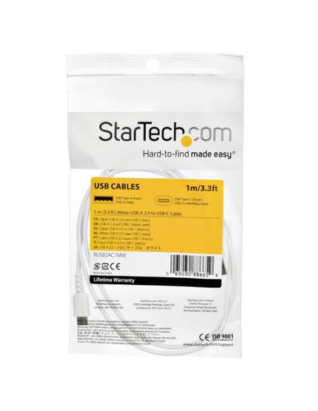 StarTech.com Cable de Carga USB-A a USB-C de 1m - Cable de Carga Rápida y Sincronización USB 2.0 de Servicio Pesado - Cable de D