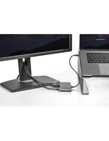 StarTech.com Mini Dock Thunderbolt 3 - Docking Station Portátil para 2 Monitores con DP 4K 60Hz, 1x Hub USB-A (USB 3.0/5 Gbps), 
