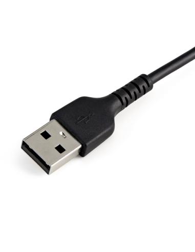 StarTech.com Cable Resistente USB-A a Lightning de 15 cm Negro - Cable de Sincronización y Carga USB Tipo A a Lightning con Fibr