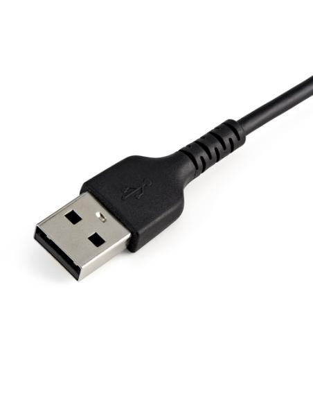 StarTech.com Cable Resistente USB-A a Lightning de 15 cm Negro - Cable de Sincronización y Carga USB Tipo A a Lightning con Fibr