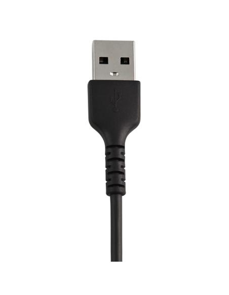StarTech.com Cable Resistente USB-A a Lightning de 15 cm Negro - Cable de Sincronización y Carga USB Tipo A a Lightning con Fibr