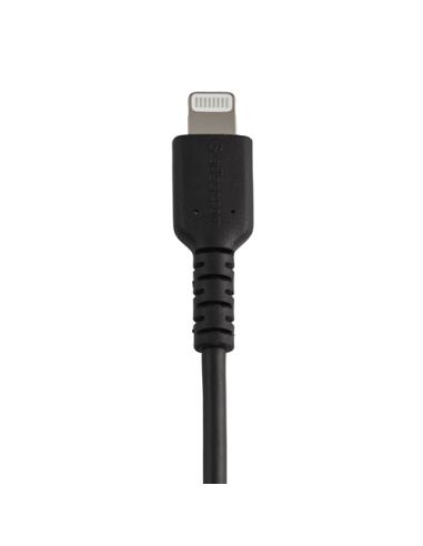 StarTech.com Cable Resistente USB-A a Lightning de 15 cm Negro - Cable de Sincronización y Carga USB Tipo A a Lightning con Fibr