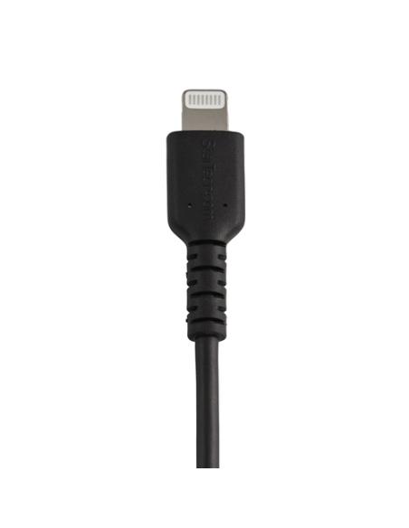 StarTech.com Cable Resistente USB-A a Lightning de 15 cm Negro - Cable de Sincronización y Carga USB Tipo A a Lightning con Fibr