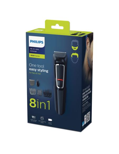 Philips MULTIGROOM Series 3000 Cara y cabello 8 en 1 con 8 herramientas