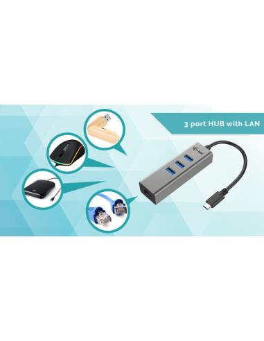 i-tec Metal USB-C HUB 3 Port + Gigabit Ethernet Adapter