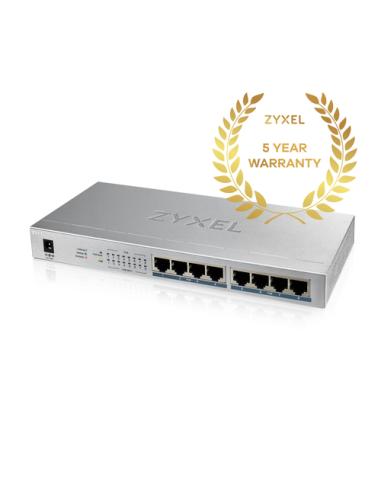 Zyxel GS1008HP No administrado Gigabit Ethernet (10/100/1000) Energía sobre Ethernet (PoE) Gris