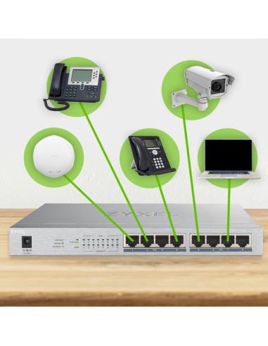 Zyxel GS1008HP No administrado Gigabit Ethernet (10/100/1000) Energía sobre Ethernet (PoE) Gris