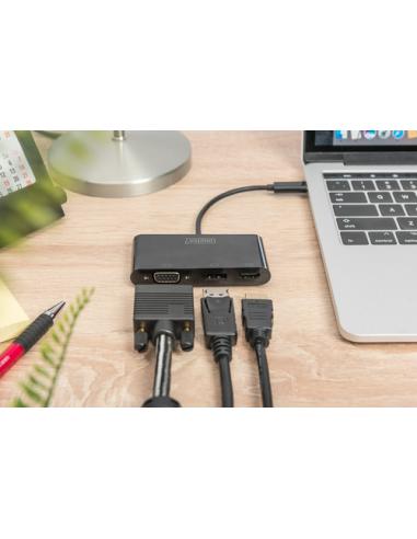 Digitus Adaptador de monitor triple USB-C™ 3 en 1 (HDMI, DP, VGA)