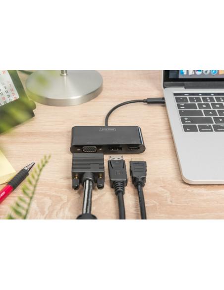 Digitus Adaptador de monitor triple USB-C™ 3 en 1 (HDMI, DP, VGA)