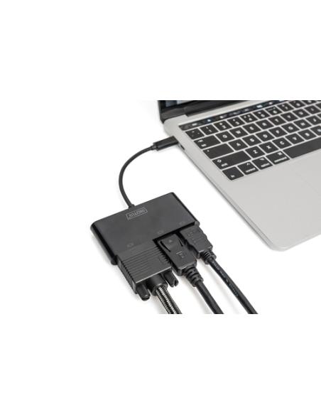 Digitus Adaptador de monitor triple USB-C™ 3 en 1 (HDMI, DP, VGA)