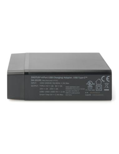 Digitus Adaptador USB universal de 4 puertos, USB Type-C™