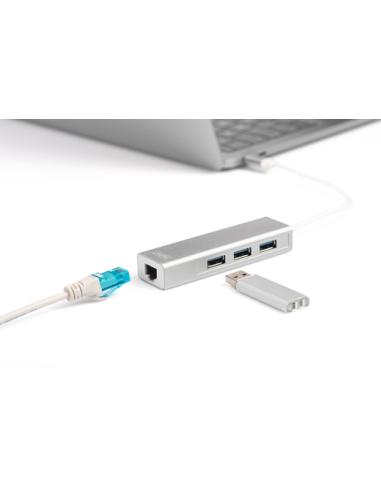 Digitus Hub de USB 3.0 Type-C™ con Gigabit Ethernet