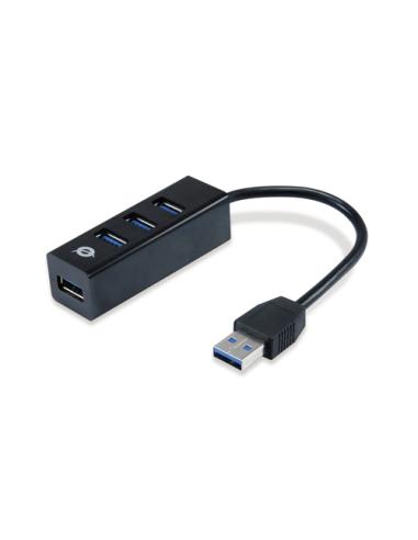 Conceptronic HUBBIES04B hub de interfaz USB 3.2 Gen 1 (3.1 Gen 1) Type-A 5000 Mbit/s Negro