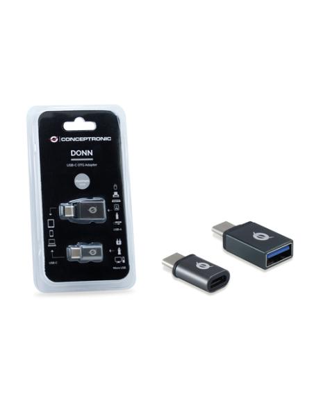 Conceptronic DONN04G cambiador de género para cable USB 3.1 Gen 1 Type-C, USB 2.0 Type-C USB 3.1 Gen 1 Type-A, USB 2.0 Micro Neg