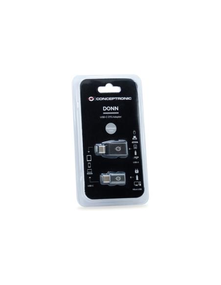 Conceptronic DONN04G cambiador de género para cable USB 3.1 Gen 1 Type-C, USB 2.0 Type-C USB 3.1 Gen 1 Type-A, USB 2.0 Micro Neg