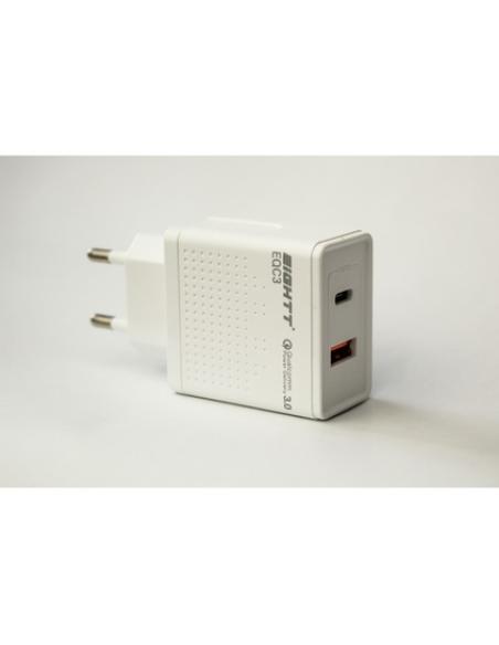 Eightt EQC3 cargador de dispositivo móvil Universal Blanco Corriente alterna Carga rápida Interior