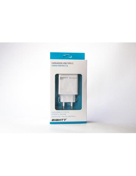 Eightt EQC3 cargador de dispositivo móvil Universal Blanco Corriente alterna Carga rápida Interior