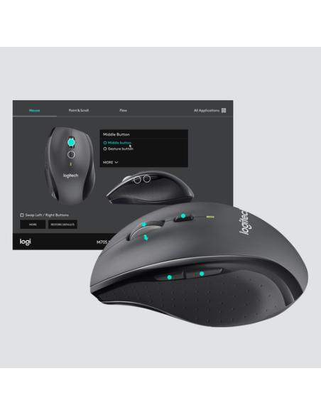 Logitech Customizable Mouse M705 ratón Oficina mano derecha RF inalámbrico Óptico 1000 DPI