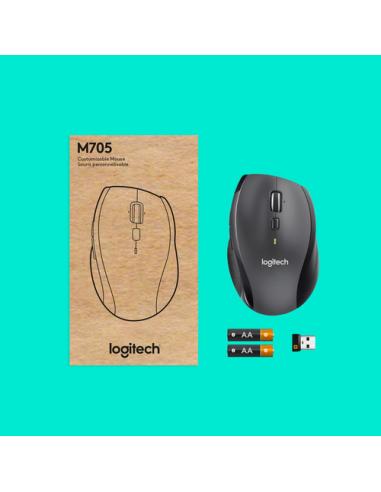 Logitech Customizable Mouse M705 ratón Oficina mano derecha RF inalámbrico Óptico 1000 DPI