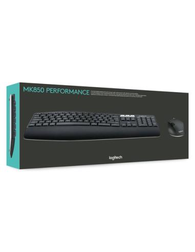Logitech 920-008221 teclado Ratón incluido Universal RF Wireless + Bluetooth QWERTZ Alemán Negro