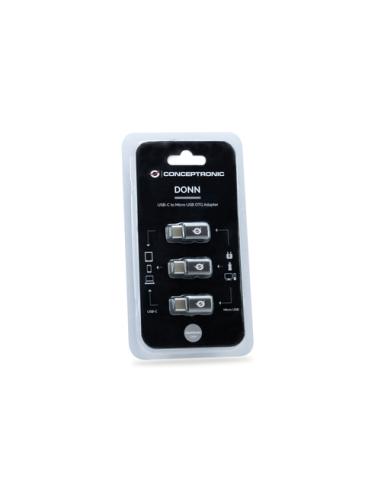 Conceptronic DONN05G cambiador de género para cable USB 2.0 Type-C USB 2.0 Micro Negro
