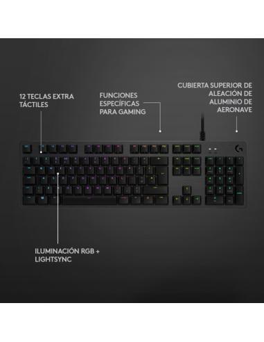 Logitech G 920-009344 teclado Juego USB QWERTY Español Carbono