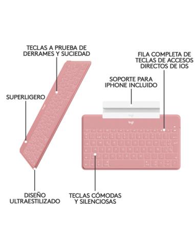 Logitech 920-010043 teclado para móvil QWERTY Español Bluetooth Blanco