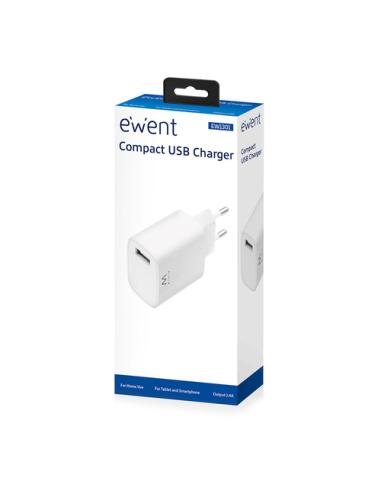 Ewent EW1301 cargador de dispositivo móvil Universal Blanco Corriente alterna Interior